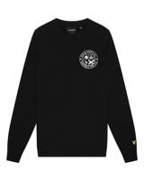 Lyle & Scott Sweater football logo - Z865 Jet zwart - thumbnail