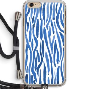 Blauwe nerven: iPhone 6 PLUS / 6S PLUS Transparant Hoesje met koord