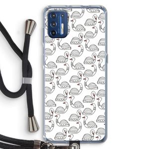 Zwanen: Motorola Moto G9 Plus Transparant Hoesje met koord