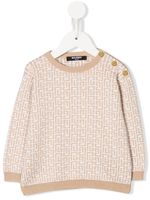 Balmain Kids pull à logo intarsia - Blanc - thumbnail