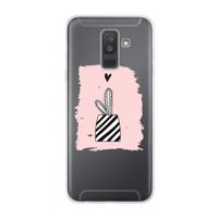 Zwart-wit cactus: Samsung Galaxy A6 Plus (2018) Transparant Hoesje