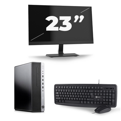 HP EliteDesk 800 G3 SFF - Intel Core i7-6e Generatie - 16GB RAM - 256GB SSD - Windows 11 + 1x 23 inch Monitor