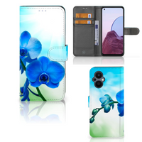 OPPO Reno 8 Lite | OnePlus Nord N20 Hoesje Orchidee Blauw - Cadeau voor je Moeder