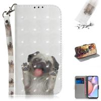 Voor Galaxy A10s 3D gekleurde tekening horizontale Flip lederen draagtas met houder & kaartsleuf & portemonnee & Lanyard (PUG)