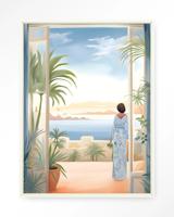 Urban Cotton Wandkleed 'Florine' 145 x 190cm in Floating Frame - off white