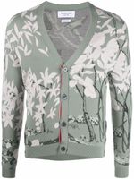 Thom Browne cardigan en maille intarsia - Vert