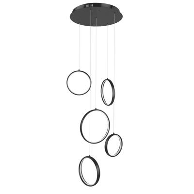 Highlight Design hanglampOlympia zwart 5 cirkels - H5799.01