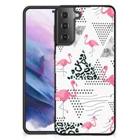 Samsung Galaxy S21 Plus Dierenprint Telefoonhoesje Flamingo Triangle Samsung Galaxy S21 Plus Dierenprint Telefoonhoesje Flamingo Triangle