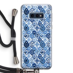 Blauw motief: Samsung Galaxy S10e Transparant Hoesje met koord