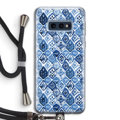 Blauw motief: Samsung Galaxy S10e Transparant Hoesje met koord