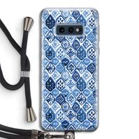 Blauw motief: Samsung Galaxy S10e Transparant Hoesje met koord