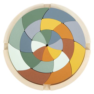 Small Foot houten vormenpuzzel rond, 24st.