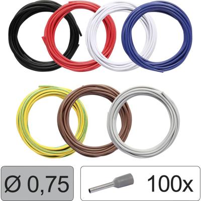 Quadrios 25CW114 Enkele ader LiFY 0.75 mm² Zwart, Rood, Wit, Blauw, Geel-groen, Bruin, Grijs 1 set(s)