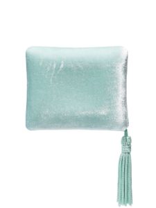 Sophie Bille Brahe pochette texturée à détail de pompon - Bleu