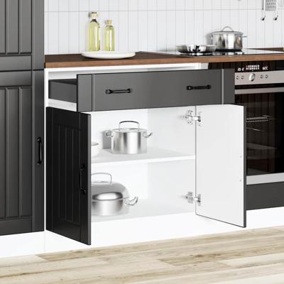 Keuken onderkast Lucca bewerkt hout zwart