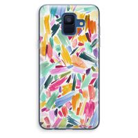 Watercolor Brushstrokes: Samsung Galaxy A6 (2018) Transparant Hoesje