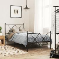 Bedframe met hoofd- en voeteneinde metaal zwart 90x190 cm