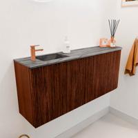 Toiletmeubel Mondiaz Joya Dlux | 101.6 cm | Meubelkleur Ruby | Faye wastafel Sombra Wasbak Links | 1 kraangat