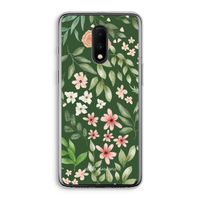 Botanical green sweet flower heaven: OnePlus 7 Transparant Hoesje