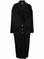 Balmain manteau en laine vierge à simple boutonnage - Noir