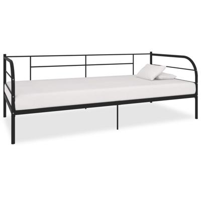 Bedbankframe metaal zwart 90x200 cm
