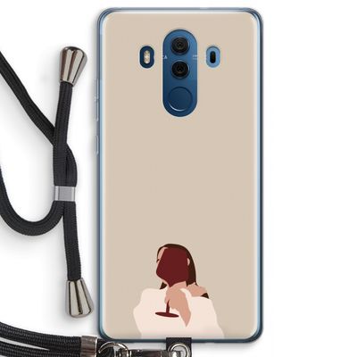 I drink wine: Huawei Mate 10 Pro Transparant Hoesje met koord