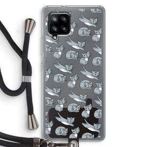 Poezen: Samsung Galaxy A42 5G Transparant Hoesje met koord