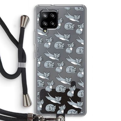Poezen: Samsung Galaxy A42 5G Transparant Hoesje met koord