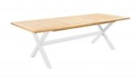 Wakai dining table 236x100cm. alu white/teak - Yoi Wakai dining table 236x100cm. alu white/teak - Yoi