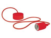 Design lamphouder met textielkabel rood - Velleman