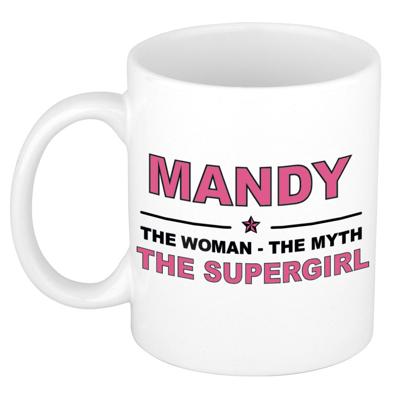 Mandy cadeau mok - Woman Myth Supergirl - naam koffiemok - 300 ml - collega - moederdag