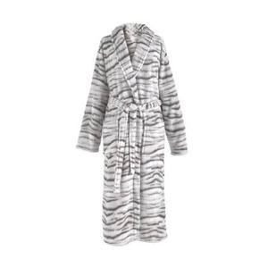 Zo Home Flanel Fleece Badjas Siberian White Tiger - grey - L