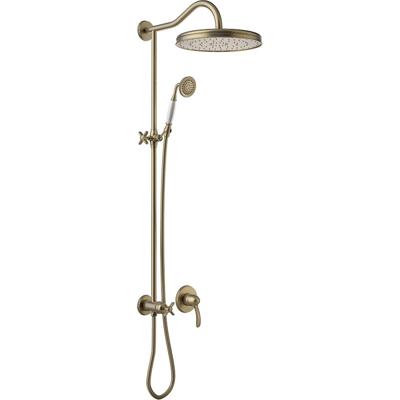 Regendouche set Tres Clasic | Inbouw | Mengkraan | 1-weg | Vintage | Messing mat