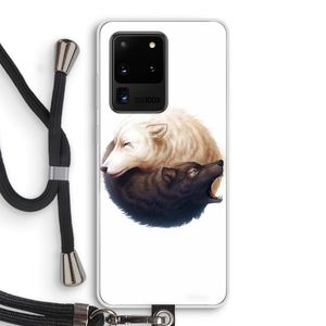 Yin Yang Wolves: Samsung Galaxy S20 Ultra Transparant Hoesje met koord