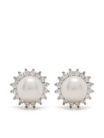 Hzmer Jewelry puces d'oreilles serties de perles - Argent