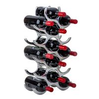 Modern stijlvol Wijnrek voor 15 flessen - chrome - metaal - 31 x 58 cm