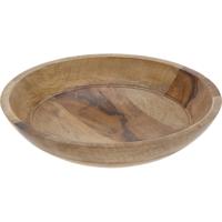 Fruitschaal/fruitmand - donker mangohout - 30 x 7 cm - serveerschaal