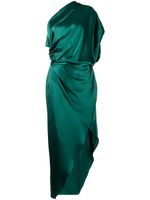 Michelle Mason robe mi-longue drapée en soie - Vert