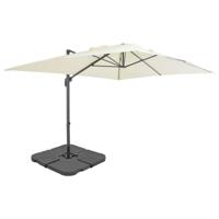 VidaXL Parasol met draagbare voet zandkleurig