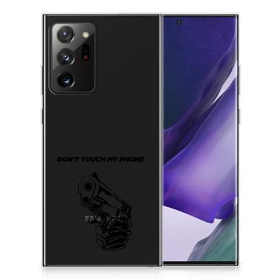 Samsung Galaxy Note20 Ultra Silicone-hoesje Gun Don't Touch My Phone Samsung Galaxy Note20 Ultra Silicone-hoesje Gun Don't Touch My Phone