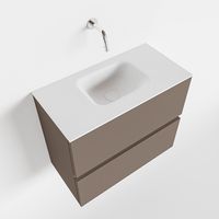 Toiletmeubel Mondiaz Ada | 60 cm | Meubelkleur Smoke | Lex wastafel Talc Midden | Zonder kraangat