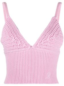 Blumarine haut en laine à col v - Rose