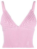 Blumarine haut en laine à col v - Rose