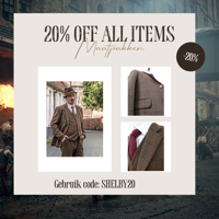 Maatpak Voor Heren | 3-delig Pak | Bruin Windowpane Tweed | Michael Gray | Peaky Blinders | Peaky Blinders