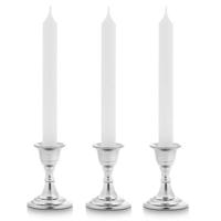 Giftdecor Kaarsen kandelaar - 3x - metaal - voor dinerkaarsen - H8 cm