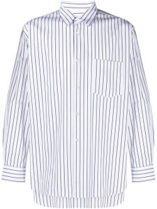 Comme Des Garçons Shirt chemise rayée en coton à manches longues - Blanc