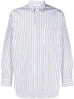 Comme Des Garçons Shirt chemise rayée en coton à manches longues - Blanc