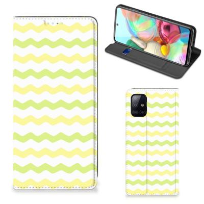 Samsung Galaxy A71 | Hoesje met Magneet | Waves Yellow