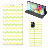 Samsung Galaxy A71 | Hoesje met Magneet | Waves Yellow