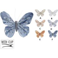 Vlinder op clip 11cm set2 3ass - Nampook